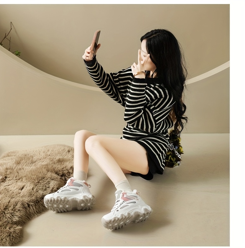 Women'S Winter Warm High-Top Sneakers - Thick Cushioned PVC Sole, Lace-Up Closure, Non-Slip Traction - All-Season Everyday & Formal Shoes - / - for, Ladies Sneakers