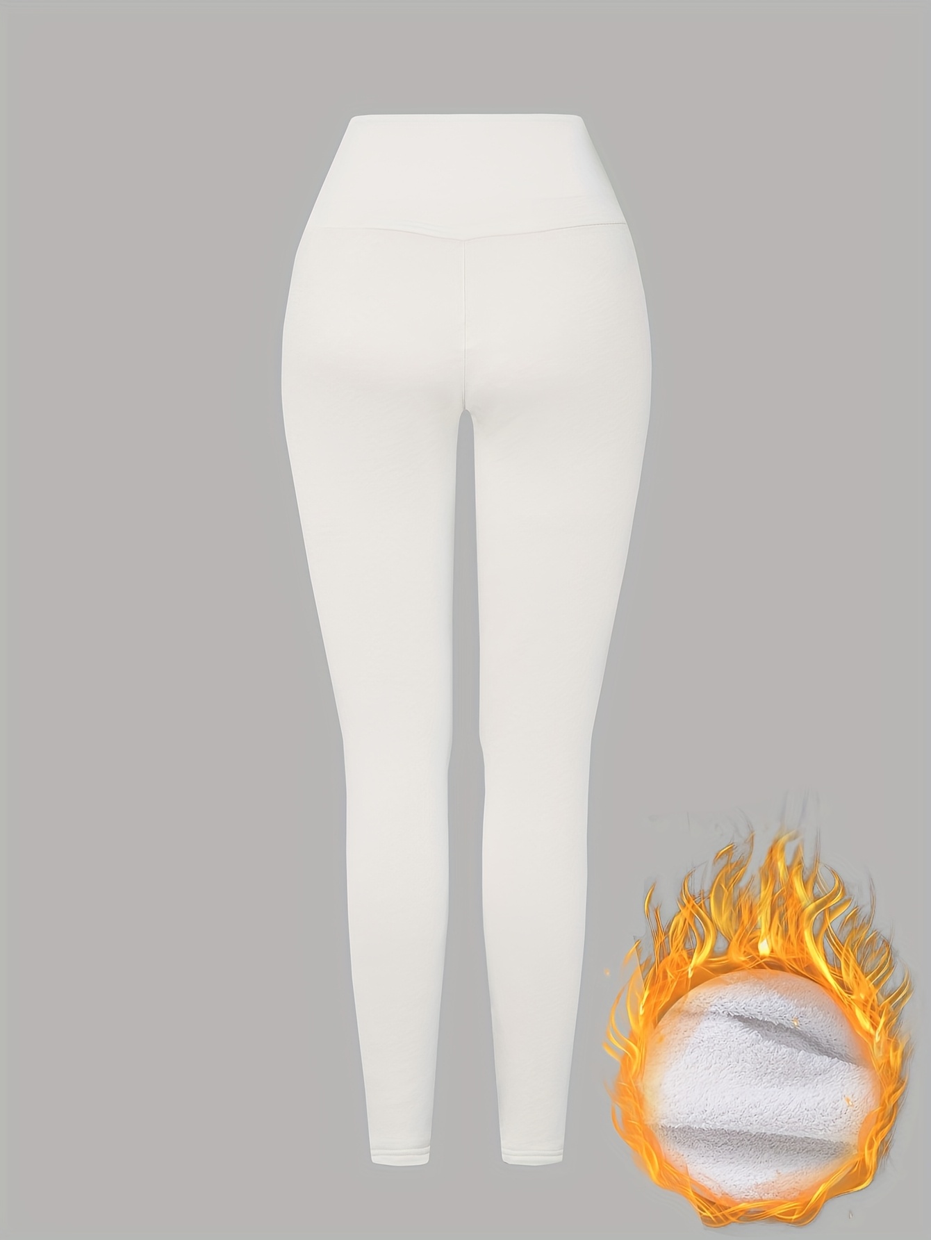 Women'S Thick Fleece-Lined High-Waisted Leggings - Winter Warmth, Stretchy Skinny Fit, Solid Color, Long Length, Perfect for Casual or Outdoor Wear