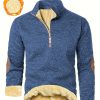 Men'S Cozy Fleece-Lined Zip-Up Sweater - Casual Stand Collar, Long Sleeve, Solid Color, Regular Fit, Perfect for Fall & Winter, Warm & Stylish Outerwear, Winter Clothing | Zipup Sweater | Fleece Lined Sweater, Knit, Men'S Collar/neck Sweater, Men'S Sweatshirt, Men'S Stand-up Collar Sweatshirt, Men'S Autumn/spring Clothes, Men Pullover, Men Winter Pullover, Men Clothe, Men Jumper