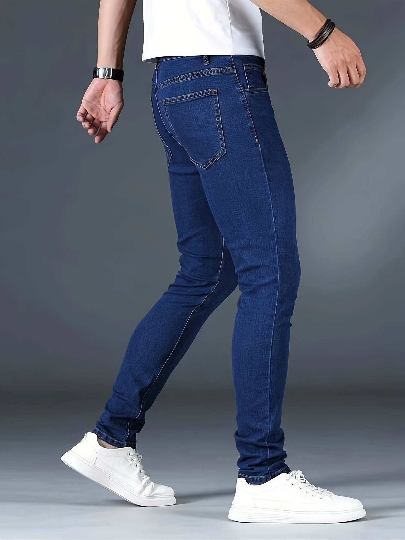 Men's Casual Slim Fit Classic Curved Pocket High Stretch High-Quality Outdoor Jeans - Image 8