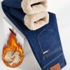 Men's Light Business Fleece-Lined Straight-Leg Jeans, Everyday Pants, Workwear Essentials, Classic, Straightleg Pants, Durable Fabric, Soft Inner Lining, Lined Jeans, Warm Winter Pants, Fashionconscious Men, Winter Wardrobe