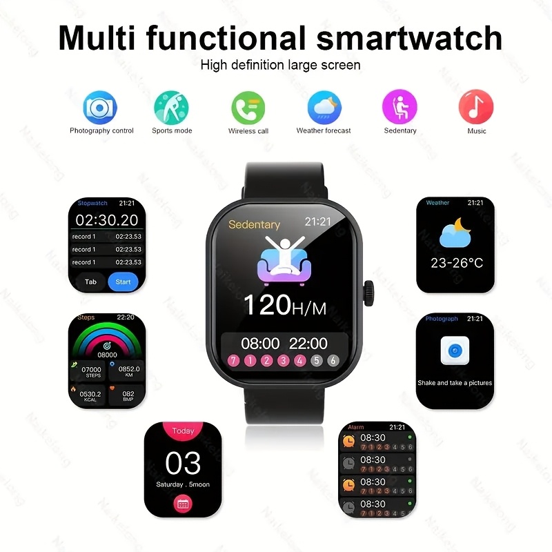 2025 New Unisex Smartwatch Gift, 2.01-Inch Full Touchscreen Smartwatch with Calling/Answering, 100+ Exercise Modes, Pedometer, Distance, Calories - Image 11