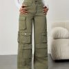 Women'S Heavyweight Cargo Pants - Non-Stretch Work Pants with Multiple Utility Pockets, Olive Green Trousers for Everyday & Formal Outfits - Durable Office, Travel
