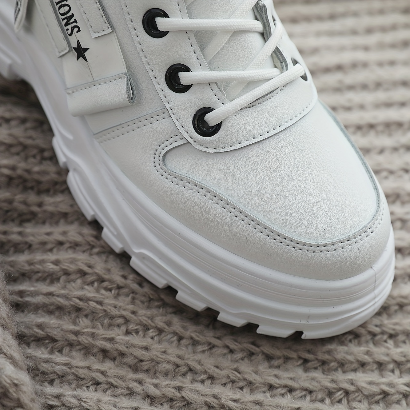 Women'S Winter Boots - Slip-On/Lace-Up Closure, Cushioned Insole & Non-Slip Rubber Sole - All-Season Cold Weather Shoes - Black/White - Everyday & Formal Outfits - CNSN Women'S, Ladies Winter Boots, Casual Winter Footwear, Fabric Lined Interior