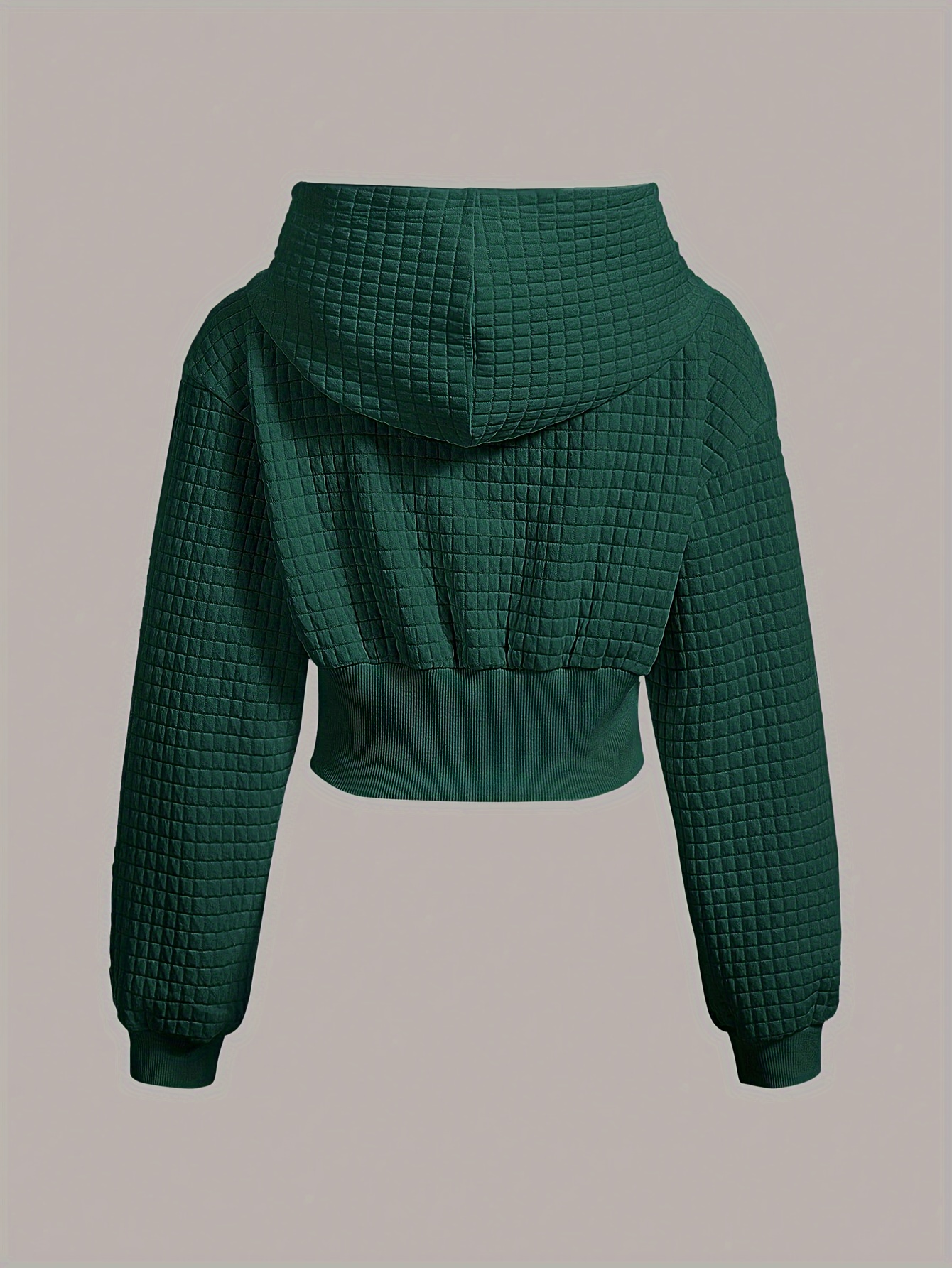 Women's Elegant Solid Color Hooded Sweatshirt - Casual Pullover Sweater with Hood & Drawstring, Spring/Fall Layering Piece, Machine Washable, Soft Warm Sweater for or Weekend (Available in White/Black/Navy/Gray/Brown) - Easy Care & Versatile - Image 7