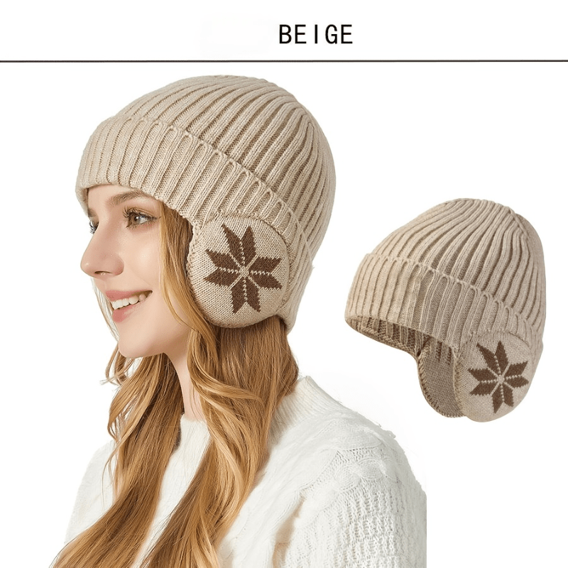 1pc Women's Fleece-Lined Winter Beanie Hat with Fleece Ears - Warm & Cozy Cap, Multi-Color Options (Black/White, Brown, Grey, Navy, Dark Blue, Light Brown, Dark Grey, Black) | Hand Washable, Breathable & Durable Outdoor Sports Cap for Skiing, Snowboarding, Cold Weather | Stylish Winter Headwear (No Battery/Elastic-Free Fit) - Multi-Color Options Available, Printed Brimless Winter Hat, And Creative Autumn And Winter Hats, Winter Accessories for Women, Hat for Women Winter,