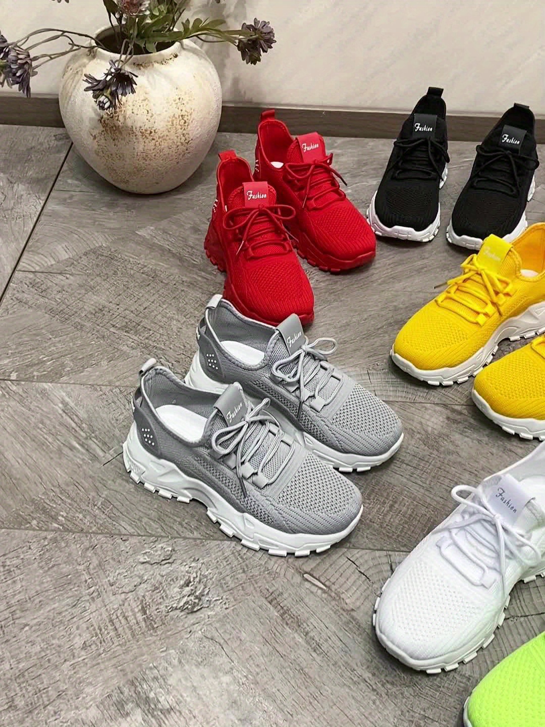 Women's Fashion Breathable Knit Sneakers, New Spring/Autumn Casual Lightweight Soft-Sole Walking Shoes, Comfortable Low-Top Running Shoes for Outdoor Use - Image 14