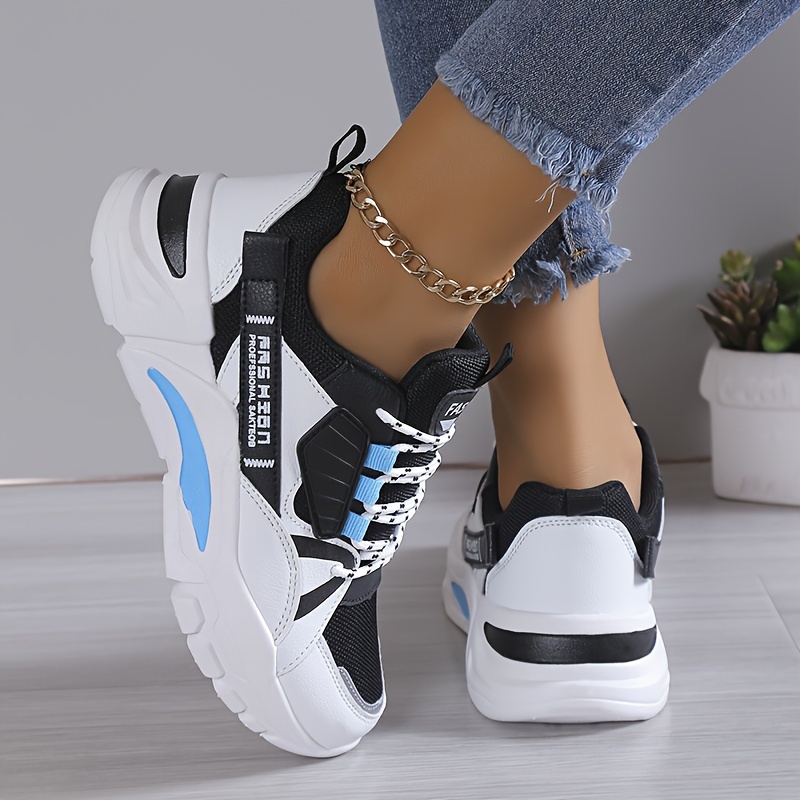 Women'S Lightweight Height-Boosting Sneakers - Stylish Color-Blocking Design, Comfortable Fabric & Synthetic Upper, EVA Sole, All-Season Versatile Shoes for Casual & Formal Outfits, Versatile Fashion Shoes | Colorblock Sneakers | EVA Sole Sneakers