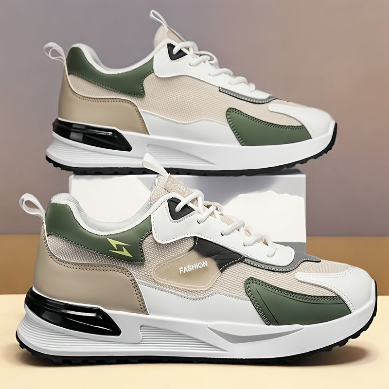 Men's Plus Size Canvas Sneakers - Trendy Casual Running Shoes with Air Cushion, Breathable Fabric Upper, Low-Top Design, and Durable PVC Sole for Casual Attire, Walking, and Skateboarding - Image 3