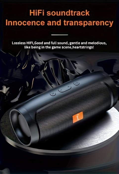 Large Volume Wireless Desktop Speaker with Ambient Light - Stylish Black Design, USB-C Charging, 5W Rated Power, Perfect for Home Office or Living Room Decor, Birthday Gift, 1pc, Speaker for Home Offic