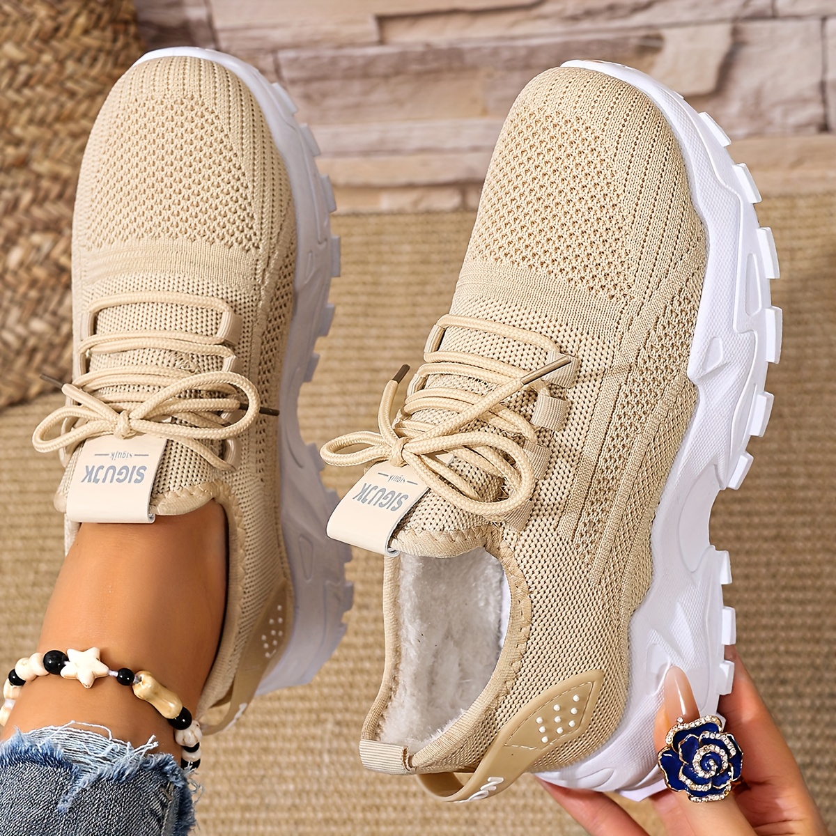 Women's Fashion Breathable Knit Sneakers, New Spring/Autumn Casual Lightweight Soft-Sole Walking Shoes, Comfortable Low-Top Running Shoes for Outdoor Use - Image 11
