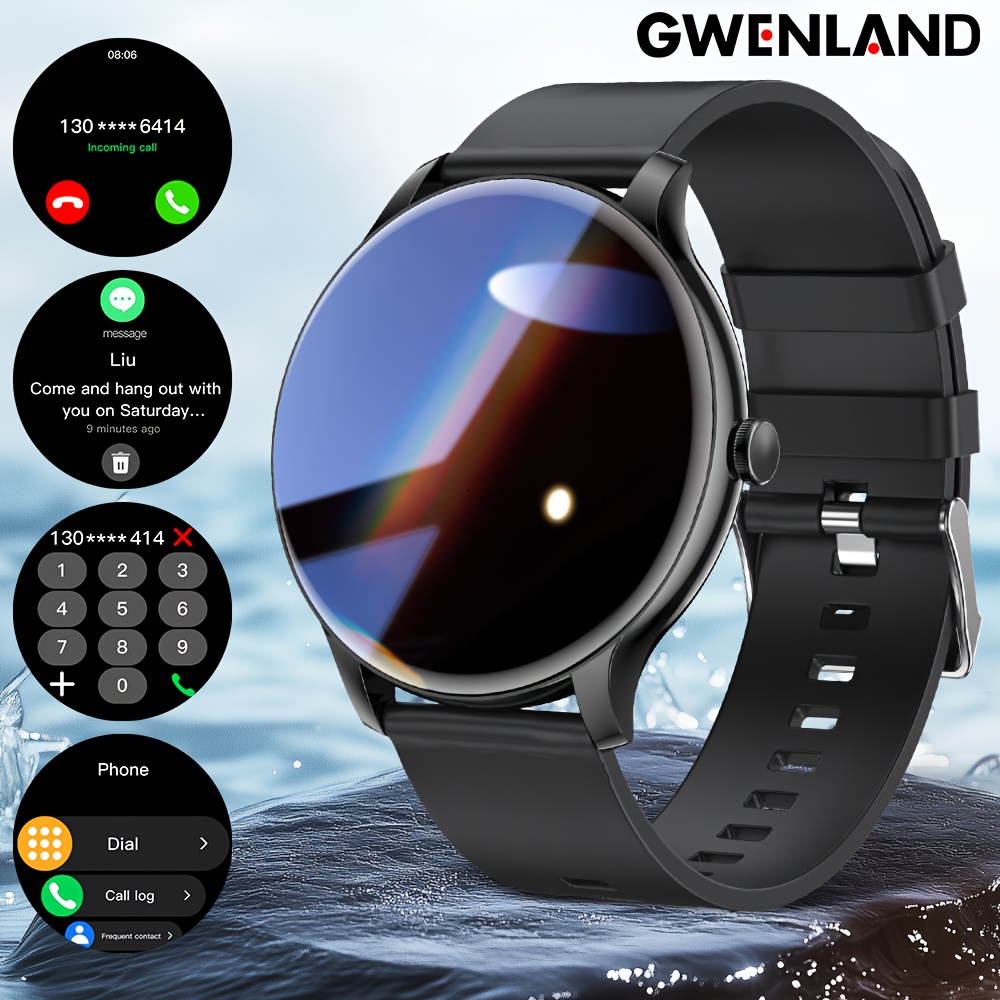 GWENLAND 2025 Smart Watch-3.86cm Display, Answer/Dial/Reject, Wireless Call, Outdoor Fitness Monitor, 100+ Sports Modes, Sedentary Reminder, Message Push, Remote Photo, Music Control, Best Gifts for Boyfriend or Girlfriend.