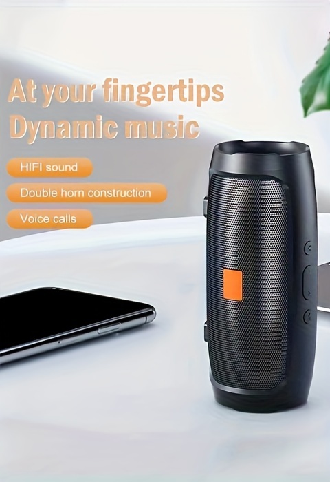 Large Volume Wireless Desktop Speaker with Ambient Light - Stylish Black Design, USB-C Charging, 5W Rated Power, Perfect for Home Office or Living Room Decor, Birthday Gift, 1pc, Speaker for Home Offic