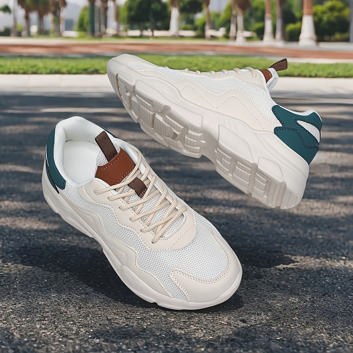 Women'S Breathable Lace-Up Trail Running Shoes - All-Season Outdoor Sports Footwear for Hiking, Trekking, and Running, Featuring a EVA Cushioned Insole, a Fabric Upper, And a Solid Color Design