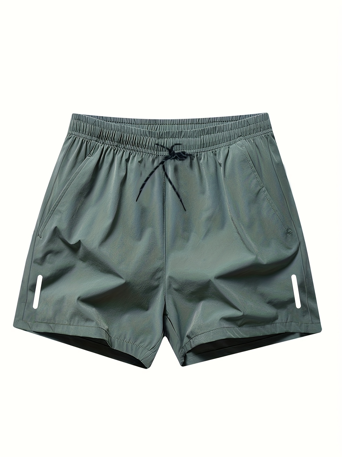 [Breathable Athletic Shorts] 3pcs Men's Athletic Shorts with Pockets - Breathable, Quick-Dry & Lightweight Fabric, Loose Fit, Elastic Drawstring Waist, Solid Colors (Green, Navy Blue, Black) for Gym, Training & Casual Wear, Geometric Pattern Design | Moisturewicking Fabric