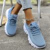 Women'S Light Blue Sneakers - Breathable Sneakers with Cushioned Arch Support, Lace-Up Closure, All-Season Gym, Walking, Everyday Shoes - Lightweight Cushioned Sole for Women, Gym Footwear, Sleek Design, Comfortable Fit, Women