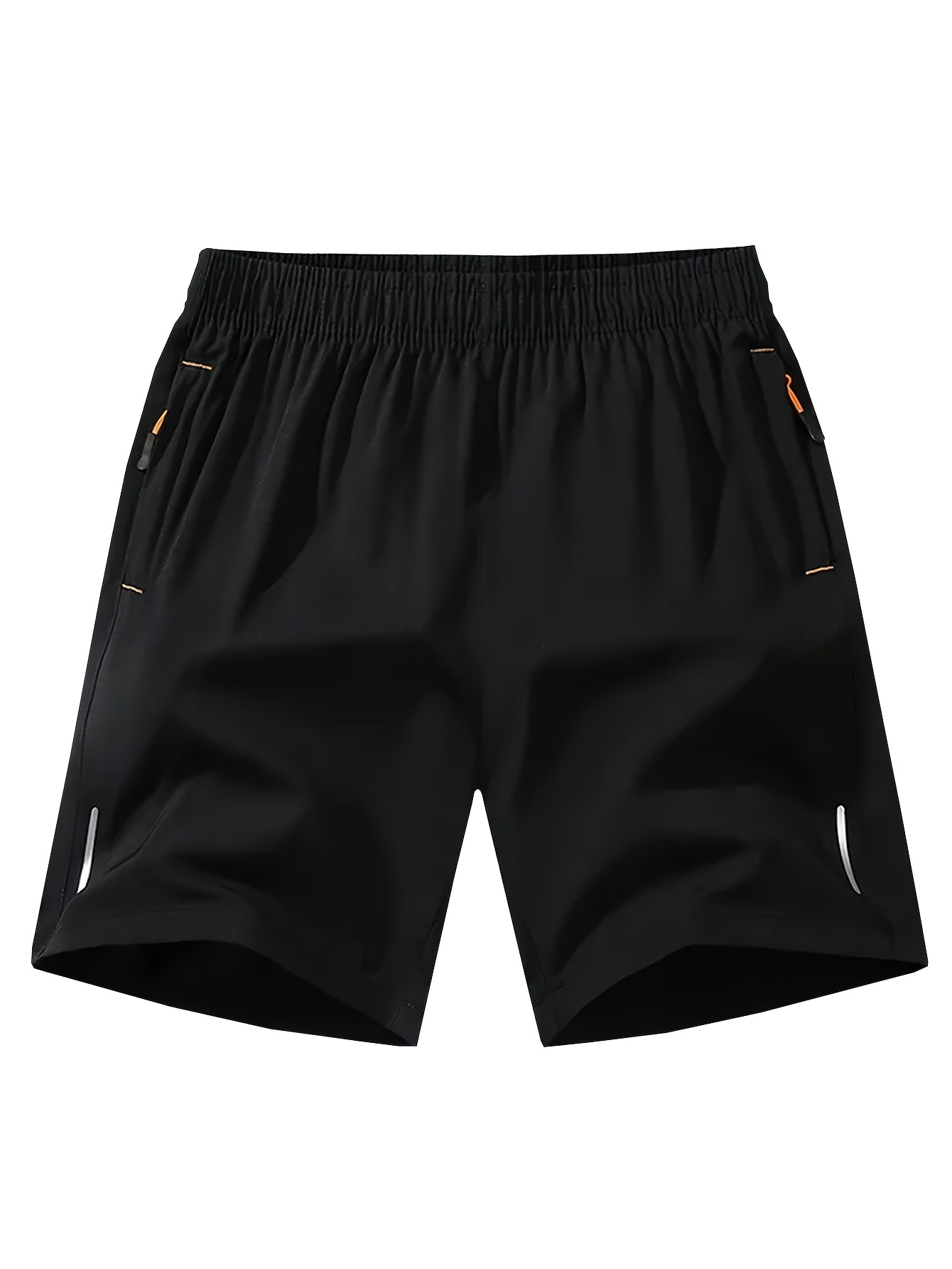 4pcs Men's Quick-Dry Athletic Shorts/Reflective Stripe/Breathable Gym Shorts, Non-Stretch Fabric for Running, Tennis