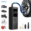 [Fast Tire Inflator] 3X Fast Portable Air Compressor Tire Inflator | 150 PSI Cordless Car Tire Air Pump with Pressure Gauge and LED Light - Electric Air Pump with Auto Shutoff for Car, Motorcycle, Bicycle, Balls