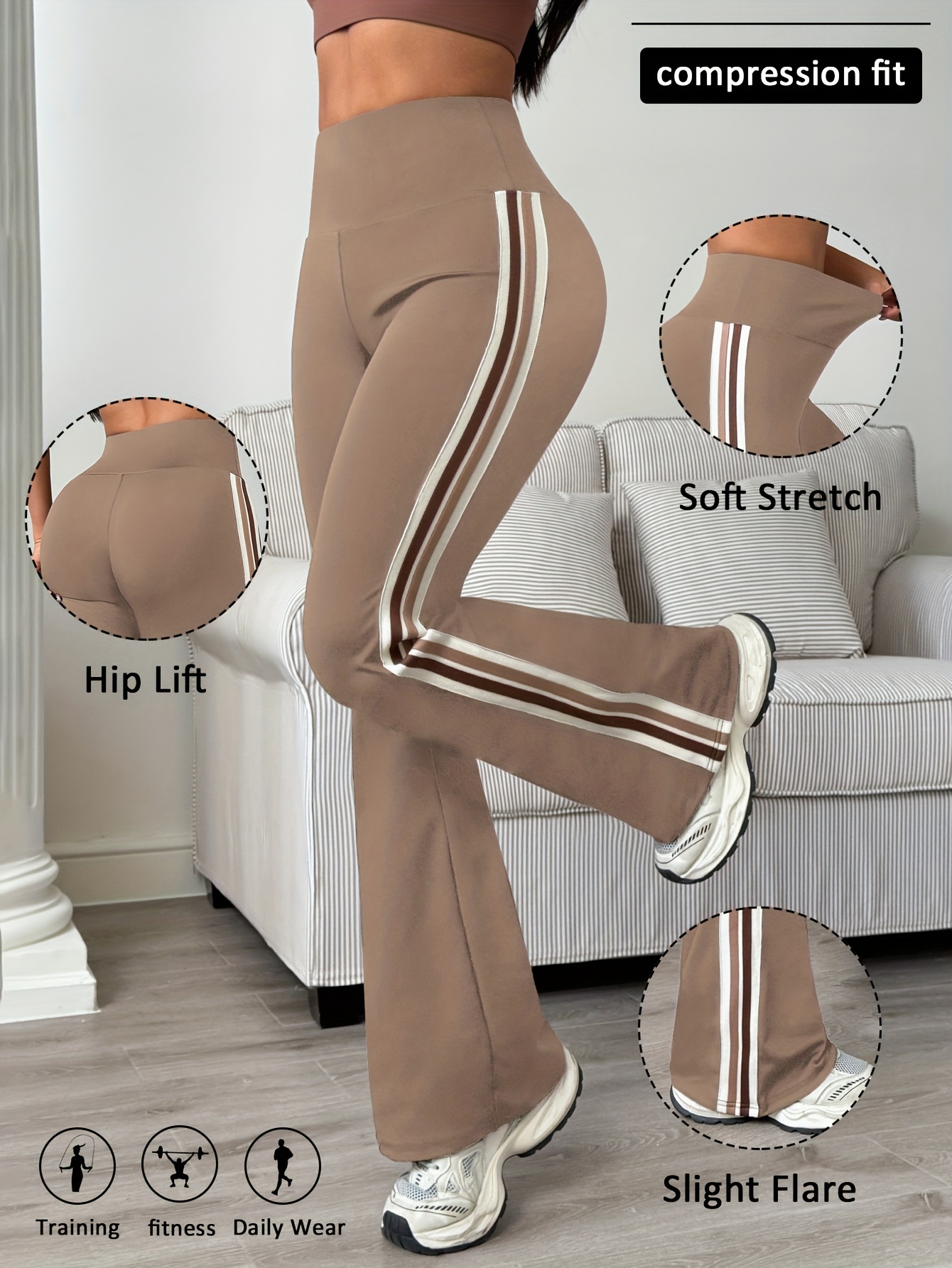 Women's Workout Leg Pants - Compression Fit, Soft Stretch Running Pants with Hip Lift, Non-See-Through Fabric for Gym, Yoga, Everyday - All-Season Athletic Trousers