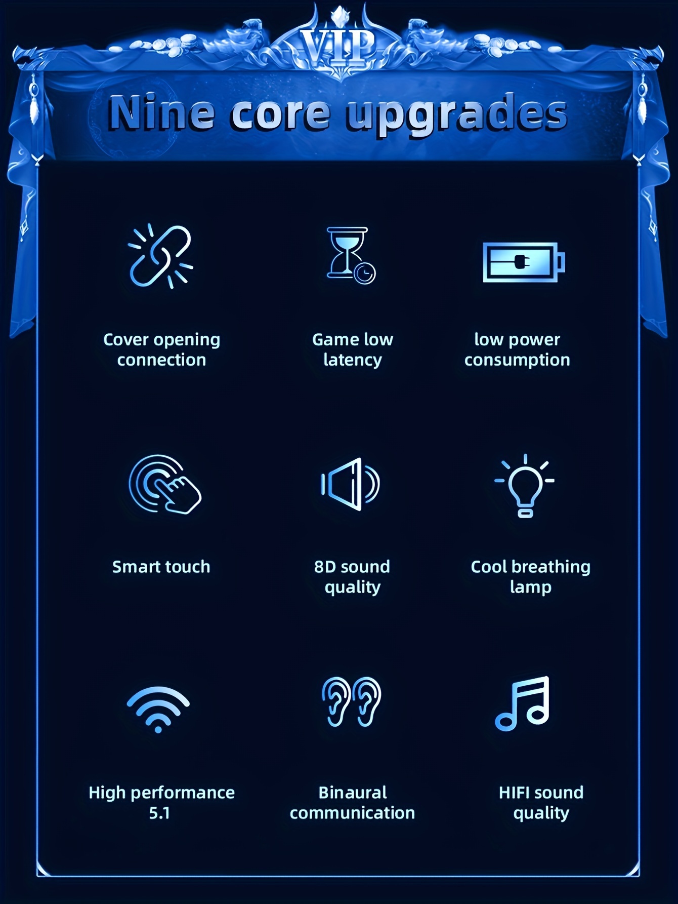 TWS Wireless Earphones with LED Display, Touch Control In-Ear TWS Wireless Earbuds, Sports, Music, Gaming Headphones, Compatible with Ios/Android, Wireless Headphones