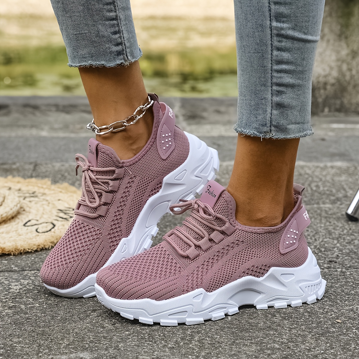 Women'S Light Blue Sneakers - Breathable Sneakers with Cushioned Arch Support, Lace-Up Closure, All-Season Gym, Walking, Everyday Shoes - Lightweight Cushioned Sole for Women, Gym Footwear, Sleek Design, Comfortable Fit, Women