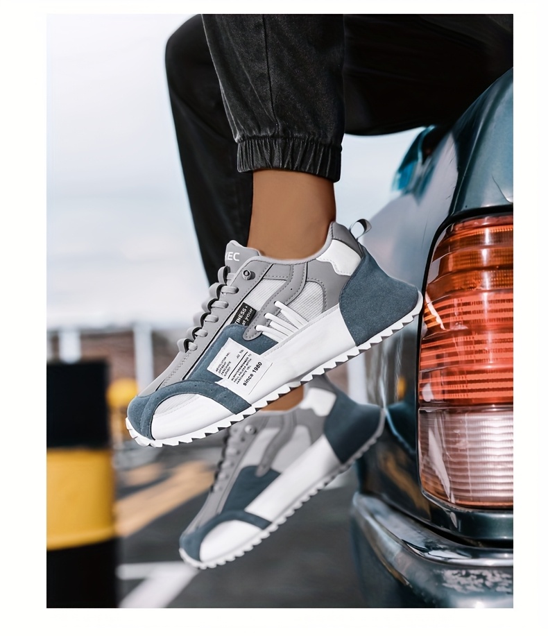 Men's Plus Size Casual Sneakers - Breathable Fabric Low-Top Lace-Up Shoes with PVC Sole, All-Season Versatile Design for Daily Wear & Light Sports, Olive Green & White, Active Lifestyle, Sporty Look, Secure Closure, Athletic Footwear, Everyday Wearers