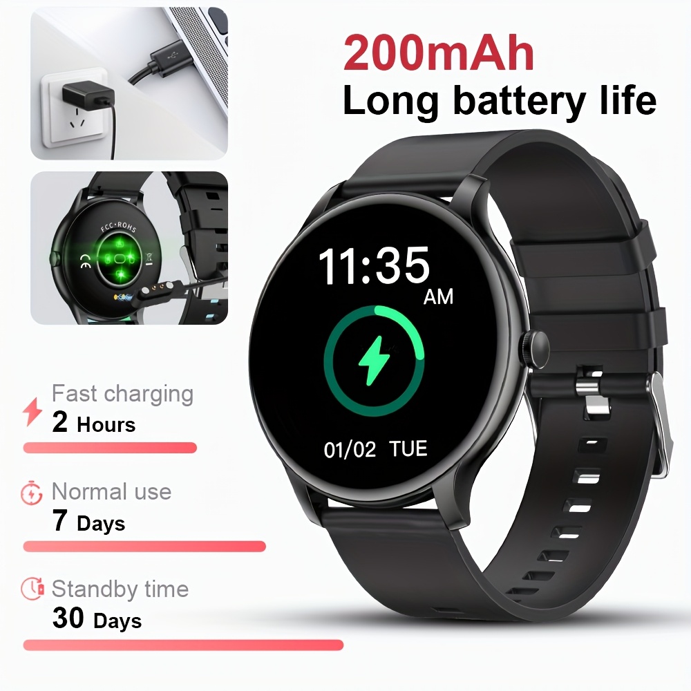 GWENLAND 2025 Smart Watch-3.86cm Display, Answer/Dial/Reject, Wireless Call, Outdoor Fitness Monitor, 100+ Sports Modes, Sedentary Reminder, Message Push, Remote Photo, Music Control, Best Gifts for Boyfriend or Girlfriend.