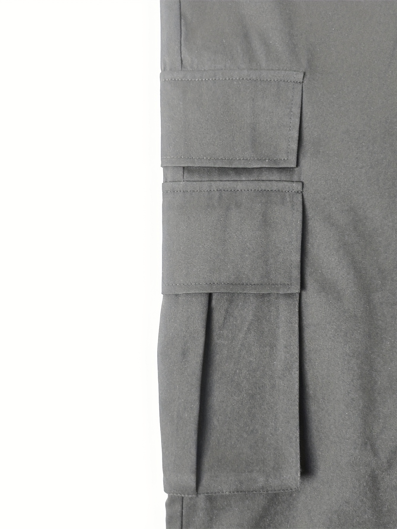 Men'S Casual Solid Color Cargo Pants | Street Style, Non-Stretch Fabric, Regular Length, Drawstring Waist, Ideal for Going Out, Festival Gift