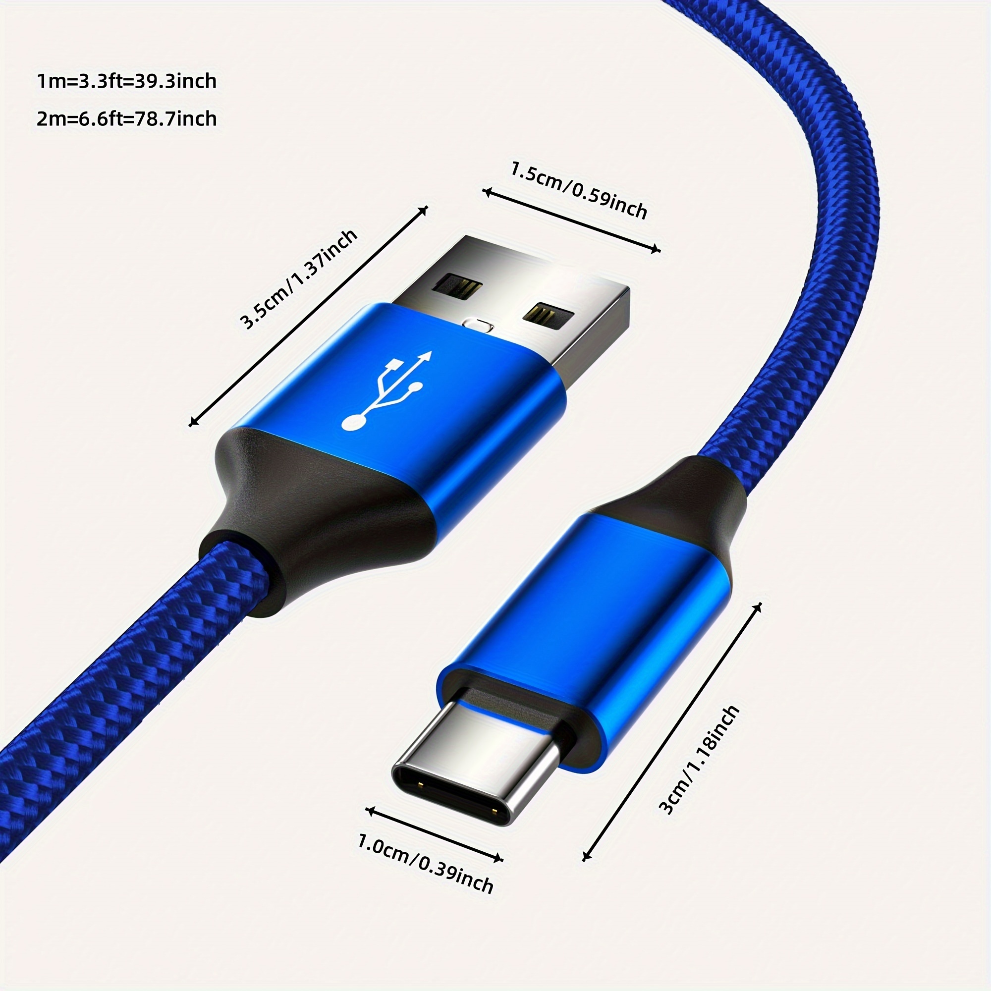 USB-C fast charge data cable, PD60W high-quality pure copper core, 3.3ft/6.6ft, support 2.0 data transmission (up to 480Mbps transmission), compatible with Xiaomi, Huawei, Samsung, One Plus vivo, oppo, infinixnote and other C-connected devices.