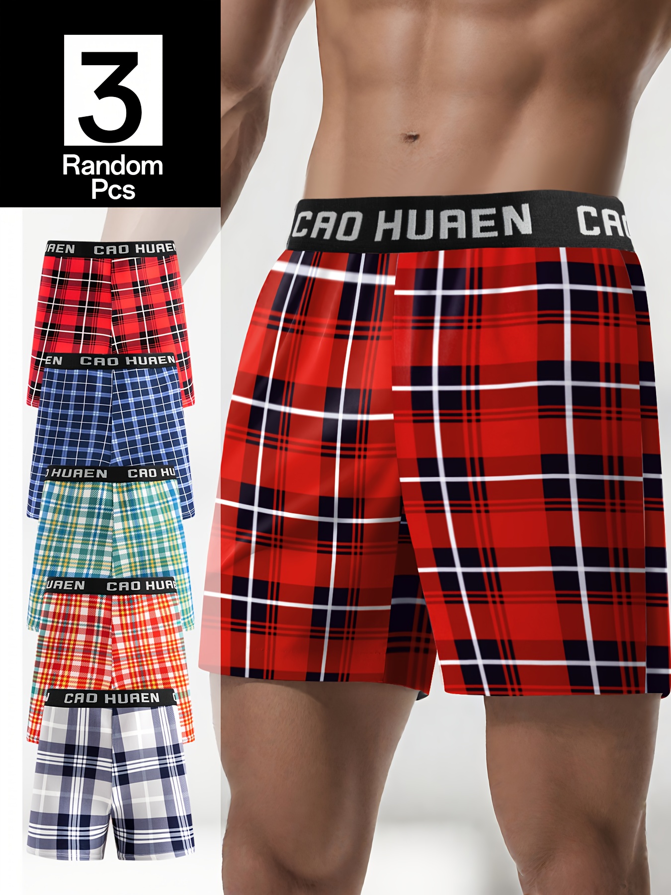 3-Pack 2025 New Long Men's Boxer Briefs Slim Fit Breathable High-End Fashionable Wearable Underwear