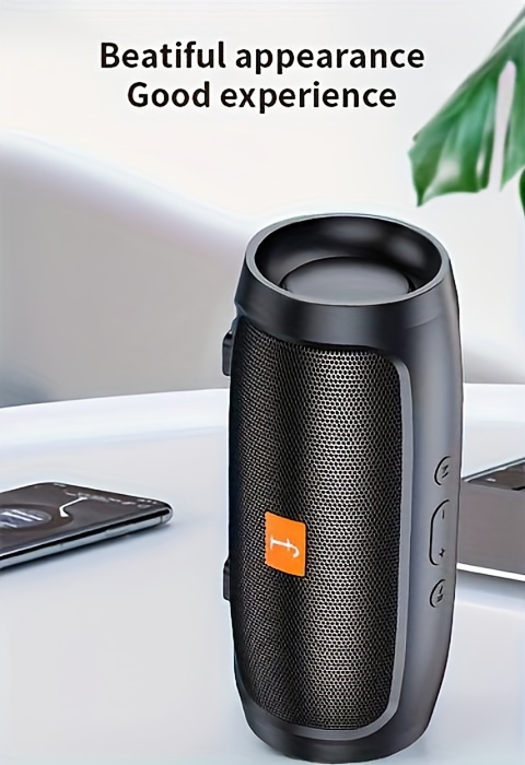 Large Volume Wireless Desktop Speaker with Ambient Light - Stylish Black Design, USB-C Charging, 5W Rated Power, Perfect for Home Office or Living Room Decor, Birthday Gift, 1pc, Speaker for Home Offic