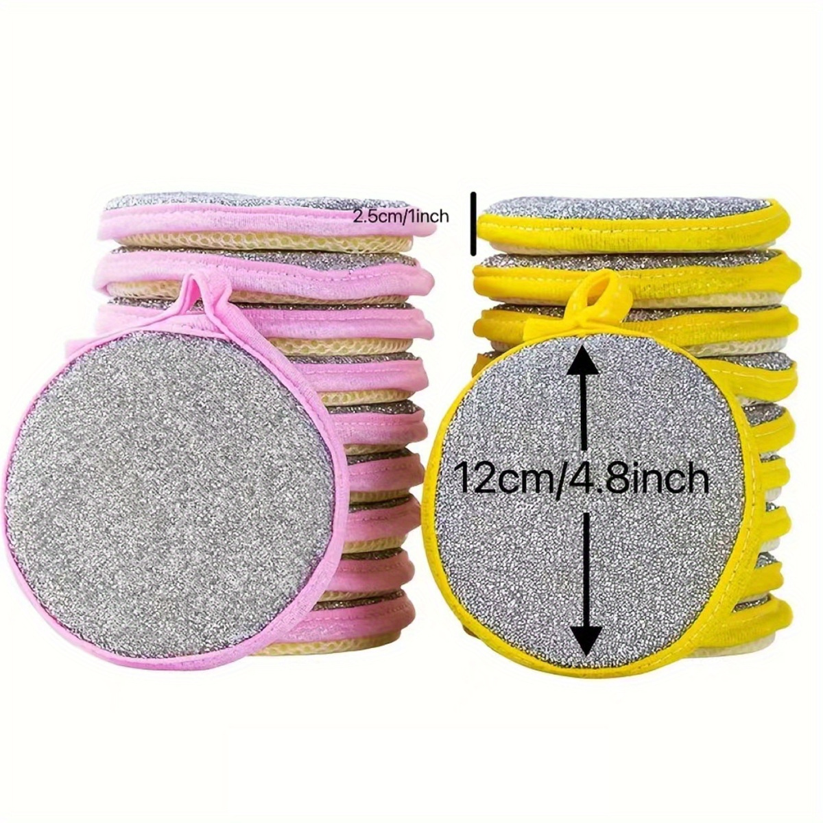 [Magic Dishwashing Sponge Brush] 6/12pcs Double-Sided Magic Dishwashing Sponge Brush | Pot and Dish Cleaner with Stain Eliminating Power - Durable, Absorbent Kitchen Cleaning Towel for Grease-Free Foaming Surfaces