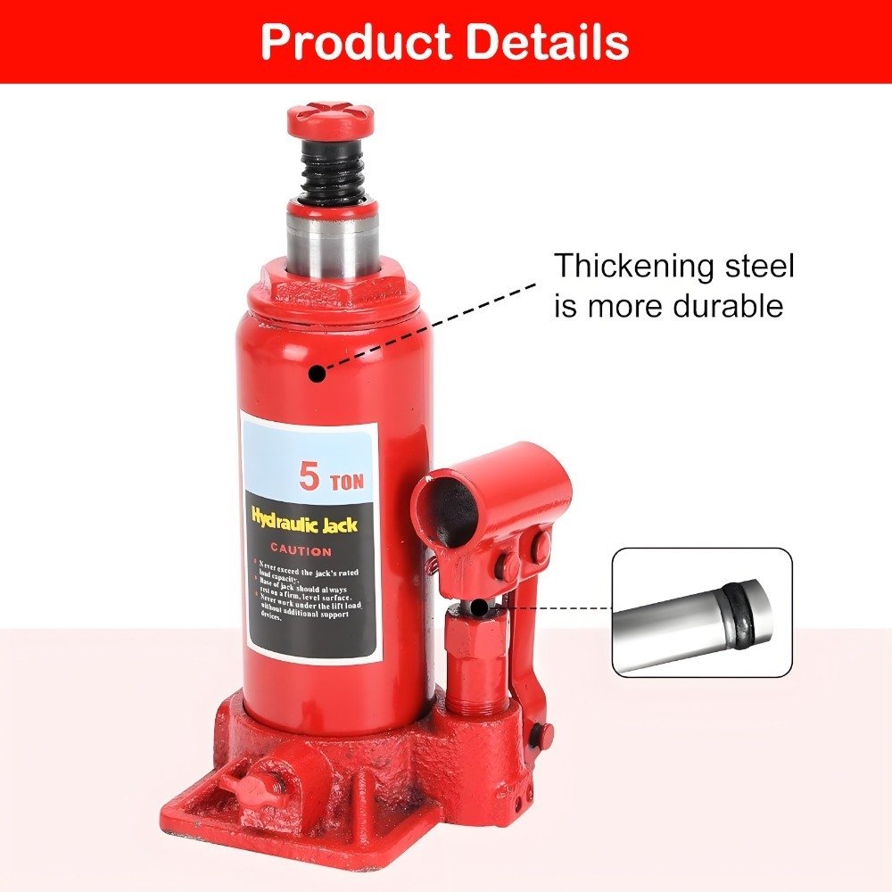 5-ton 5T bottle jack, portable hydraulic jack suitable for cars, compact car lift for roadside maintenance, used in garages, SUV