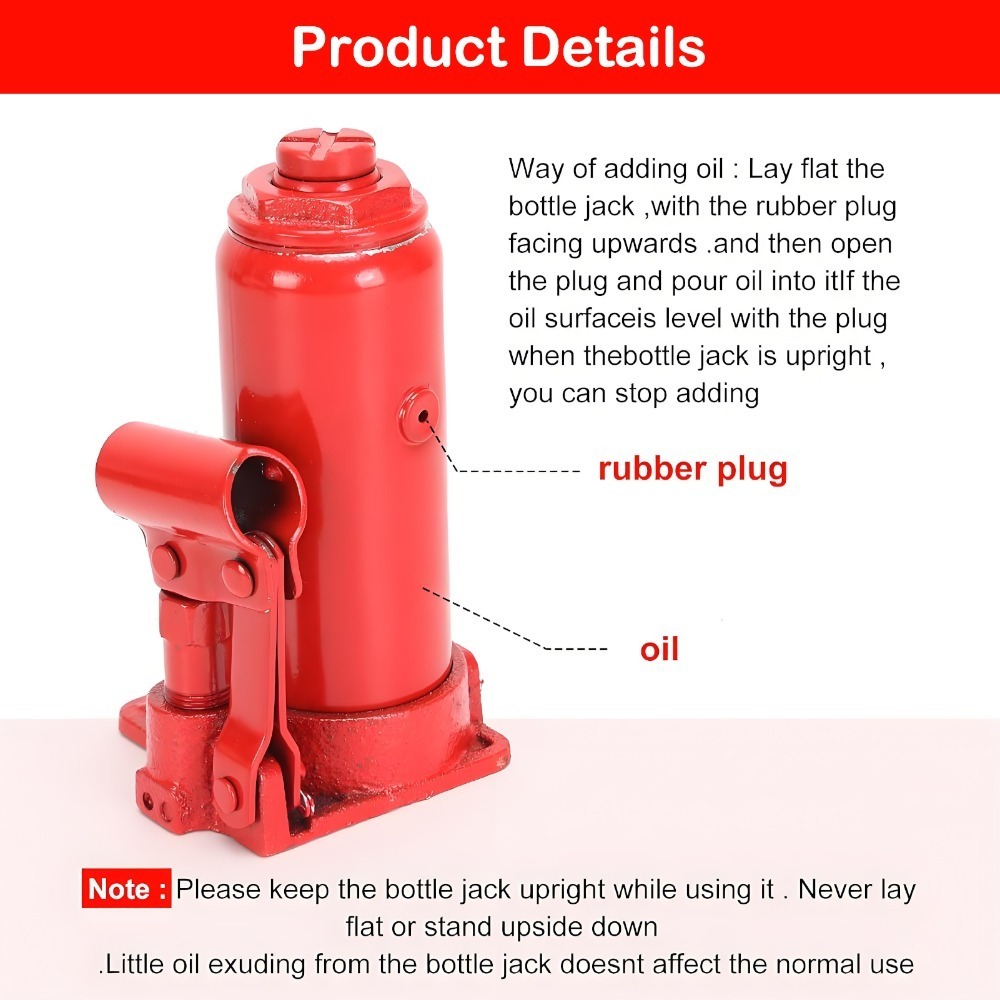 5-ton 5T bottle jack, portable hydraulic jack suitable for cars, compact car lift for roadside maintenance, used in garages, SUV