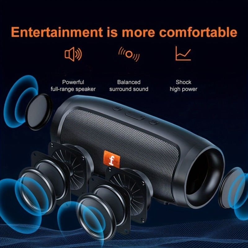 Portable Wireless Speaker with Long Battery Life, Stereo Sound, USB-C Charging, Compact Design for Tablets, Phones, Computers, Android Devices - Ideal Gift for Thanksgiving, Halloween, Christmas - Image 4