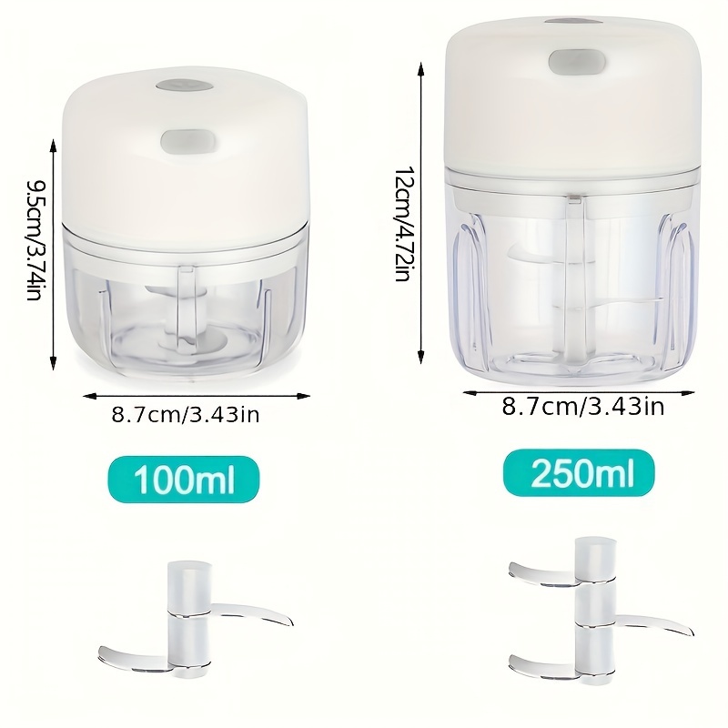 COP ROSE Mini Chopper & Processor with Garlic - Compact Chopper Machine, Low Voltage (36V) for /Pets, Heavy-Duty for Garlic, Onion, Meat, Nut Grinding, 100ml/250ml Tank, Easy Clean & Storage, Portable for Small