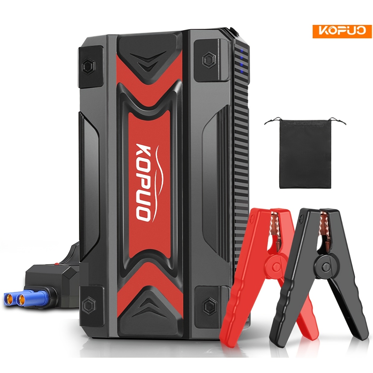 KOPUO 5000A Car Jump Starter (9.0L Gas/8.0L Diesel) Portable Device for Starting Vehicles, 12V Battery Booster with Safety Cables, Quick Charging Capabilities, Lights, Compact Design, Essential for Camping. - Image 5