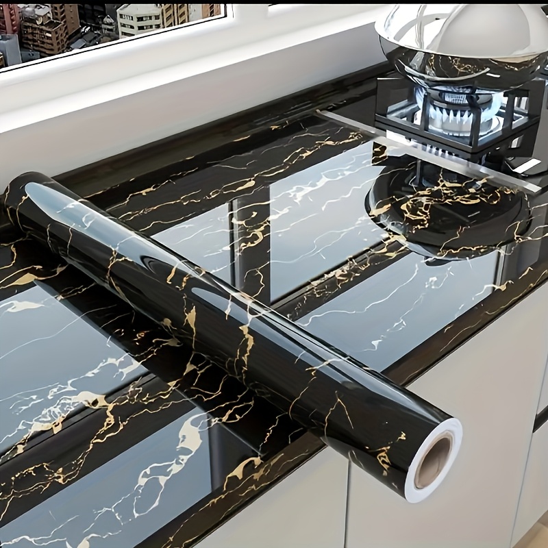 Self-Adhesive Marble Pattern Wallpaper, 0.12mm Thickness, Easy Renovation, Seamless Joining, Simple Installation, Ideal for Kitchen, Bathroom, and Toilet Wall Decoration