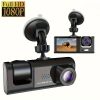 1080P Dual Camera Dash Cam for Cars | Front and Inside View, IR Night Vision, Loop Recording, Car DVR Blackbox with 5.08 cm IPS Screen, Suction Mount, Push Button Control, Compatible with Personal Computers
