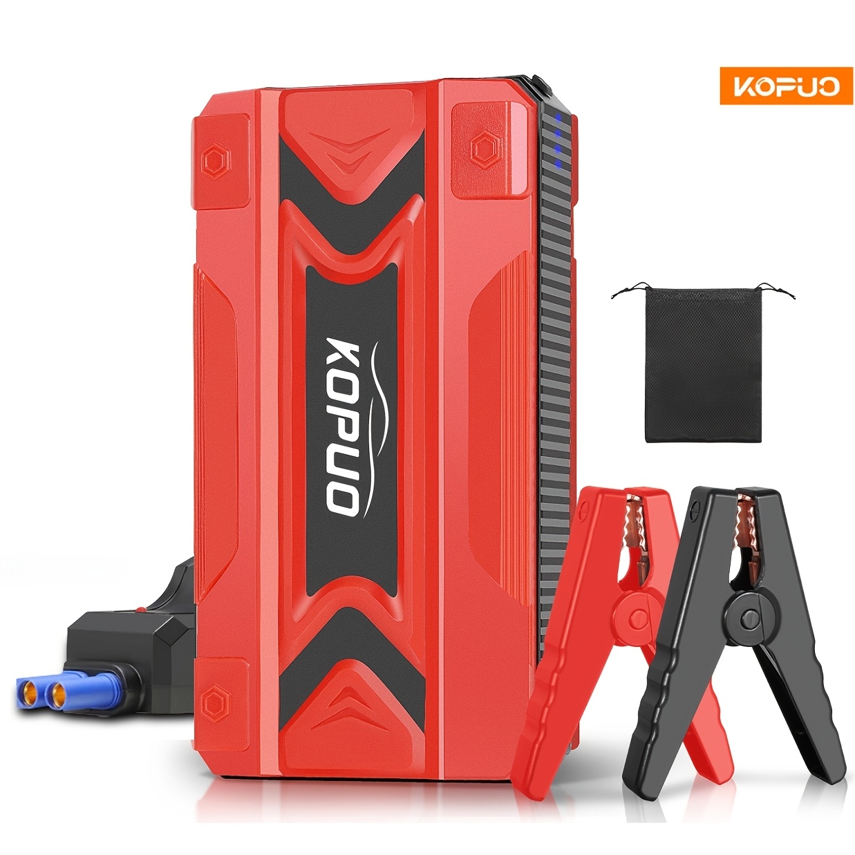 KOPUO 5000A Car Jump Starter (9.0L Gas/8.0L Diesel) Portable Device for Starting Vehicles, 12V Battery Booster with Safety Cables, Quick Charging Capabilities, Lights, Compact Design, Essential for Camping. - Image 3