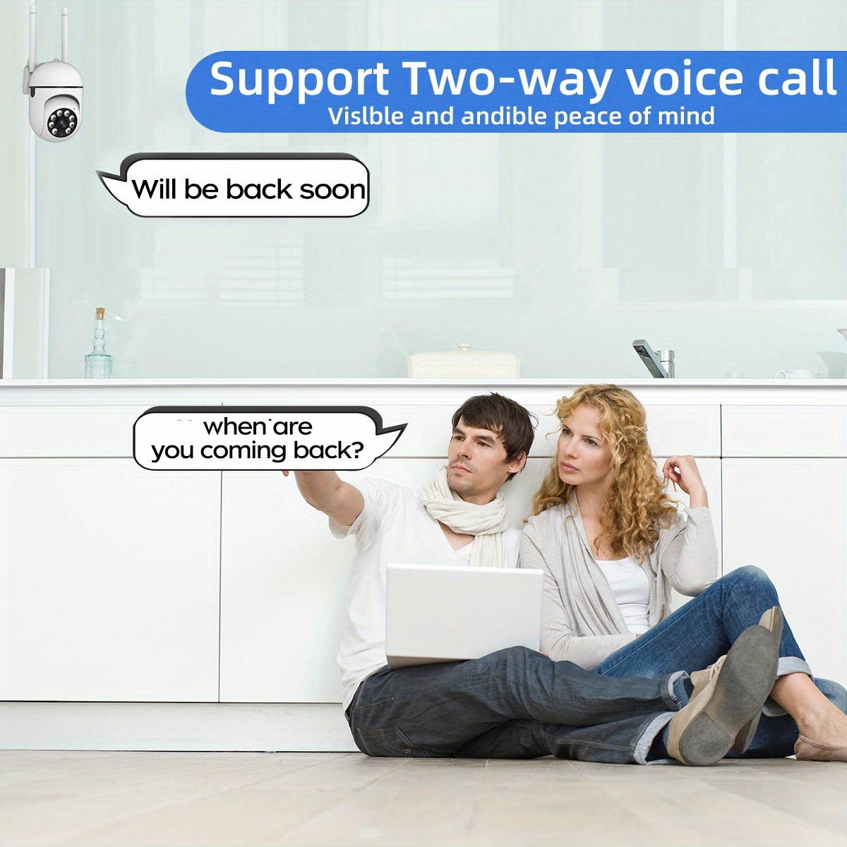 1pc Full-Color Night Vision Wireless WiFi Camera | 1080P Full HD, Dual-Use Indoor/Outdoor, 2-Way Audio, PTZ Technology, Smart Home Security, Motion Tracking, Suitable for Elderly and Pet Monitoring, Wall Hanging, Non