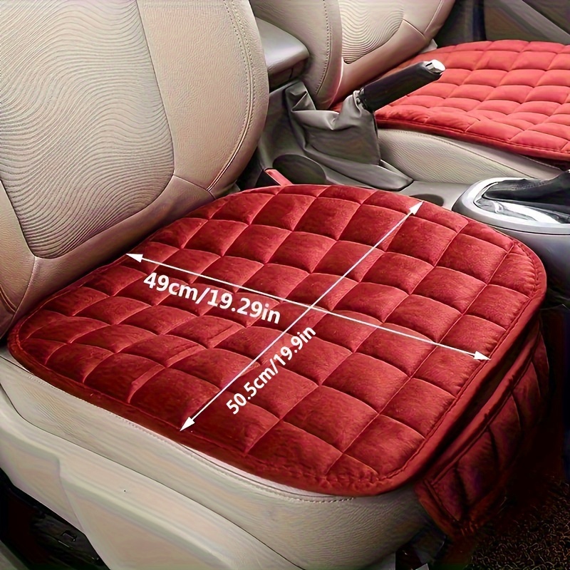 1pc Car Seat Cushion with Sponge Filling, Soft & Breathable, Non-Slip, Lightweight, All-Season Protection - Hand Washable, Beige Quilted Design, Snug Fit for Most Vehicles, Vehicle Interior Accessory | Quilted Cushion | Breathable Fabric, Christmas