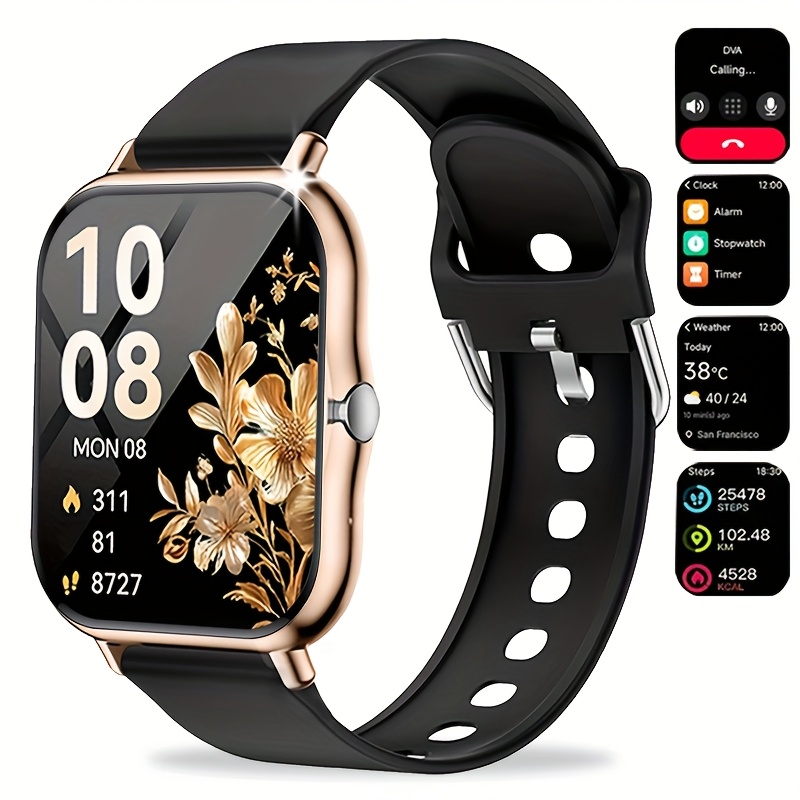 Unisex Smart Watch Compatible for Android/iPhone - Wireless Smartwatch with Touchscreen, Alloy Metal Case, 100+ Modes, Phone Calls, Compatible for iPhone & Android Systems - Ideal Smartwatch Gift for Men & Women
