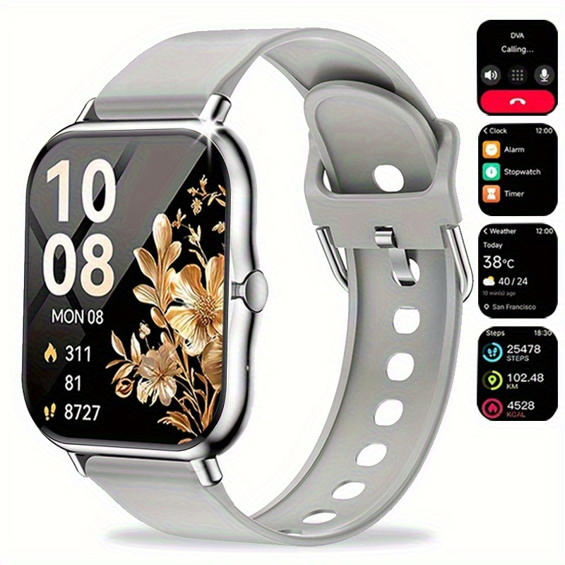 Unisex Smart Watch Compatible for Android/iPhone - Wireless Smartwatch with Touchscreen, Alloy Metal Case, 100+ Modes, Phone Calls, Compatible for iPhone & Android Systems - Ideal Smartwatch Gift for Men & Women