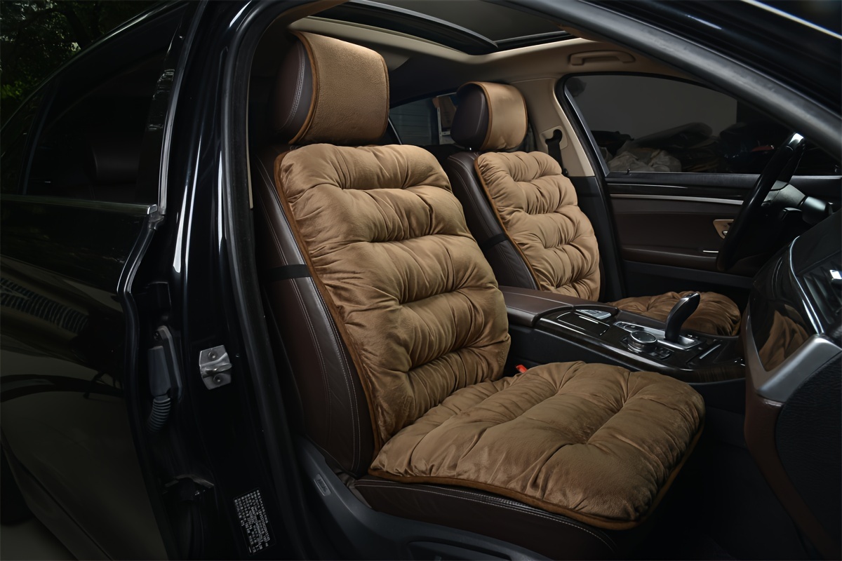 New Car Seat Cushions for Winter, Plush Front Single Seat, Thickened for Cold Weather, Universal Car Seat Cover with Backrest.