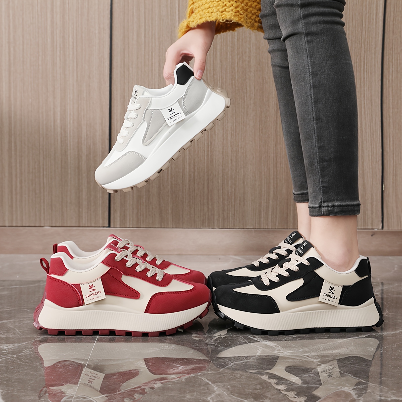 Women'S Lightweight Running Shoes - All-Season Gym, Jogging, Walking - Cushioned Arch Support & Traction - Color Options - Synthetic Upper & PVC Sole, Jogging Footwear, Sleek Sporty Design, Gym Footwear, Sporty Style, Comfortable Fit