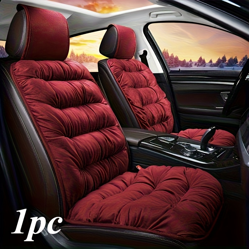 New Car Seat Cushions for Winter, Plush Front Single Seat, Thickened for Cold Weather, Universal Car Seat Cover with Backrest.