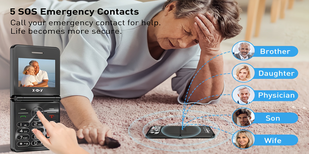 XGODY S200 Senior Mobile Phone Simple For Elderly, Basic Cell Phone With Large Buttons, Flip Phone, Unlocked Senior Mobile Phone With 2.4