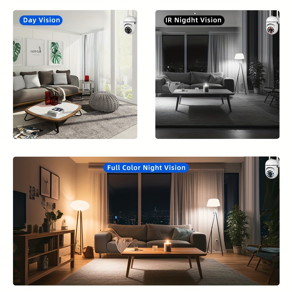 1pc Full-Color Night Vision Wireless WiFi Camera | 1080P Full HD, Dual-Use Indoor/Outdoor, 2-Way Audio, PTZ Technology, Smart Home Security, Motion Tracking, Suitable for Elderly and Pet Monitoring, Wall Hanging, Non