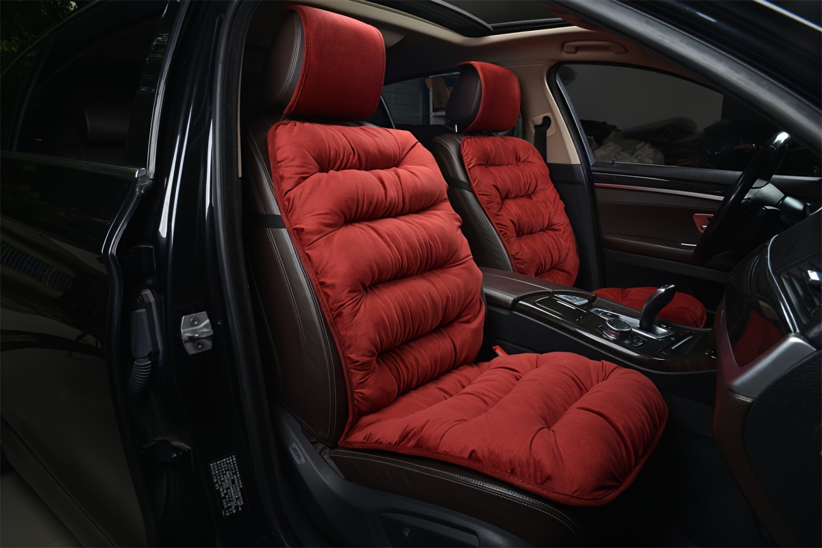New Car Seat Cushions for Winter, Plush Front Single Seat, Thickened for Cold Weather, Universal Car Seat Cover with Backrest.